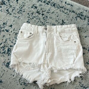 Zara white jean shorts